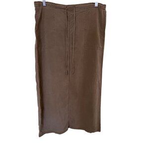 Valerie Stevens Womens Brown Tencel Midi Skirt M Boho Lagenlook